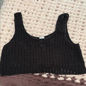 Wild Fable Black Sleeveless Crop Tank Top